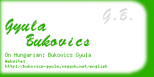 gyula bukovics business card